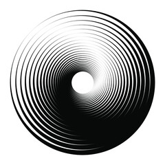 Wall Mural - Abstract black rotated vortex shape. Vector illustration. Design element for logo, sign, symbol, tattoo, web pages, prints, posters, template, monochrome pattern and abstract background