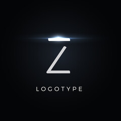 Aufkleber - Futurism style letter Z. Minimalist type for modern futuristic logo, elegant cyber tech monogram, digital device and hud graphic. Minimal style symbol, vector design