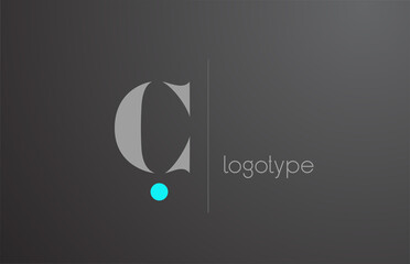 c grey letter alphabet logo for business. unique corporate identity and lettering. company icon bran