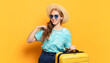young blonde woman. holidays or travel concept