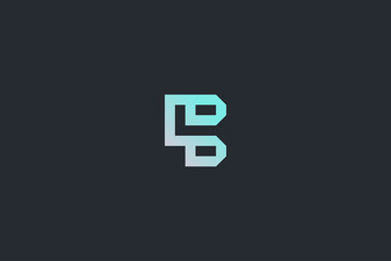 Futuristic Geometric Letter B Dark Background Logo Monogram Template