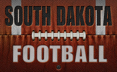Wall Mural - South Dakota Football Text on a Flattened Football