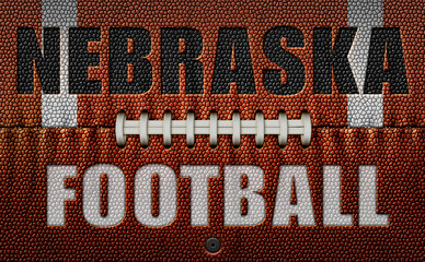 Wall Mural - Nebraska Football Text on a Flattened Football