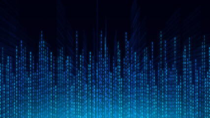 Abstract technology background, cyberspace and binary code. Digital cyberspace and Digital data concept.