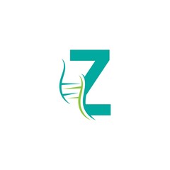 Wall Mural - DNA icon logo with letter Z template design