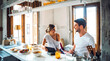 © klublu/Westend61 - Couple during breakfast in morning