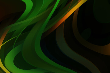 Fluid abstract background with colorful gradient. 2D illustration of modern movement.