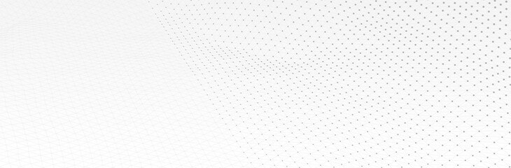 White Gray background. 3d dotted surface. Futuristic landscape. Technology presentation backdrop. Vector illustration