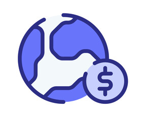 Wall Mural - global economic capital single isolated icon with dashed line style