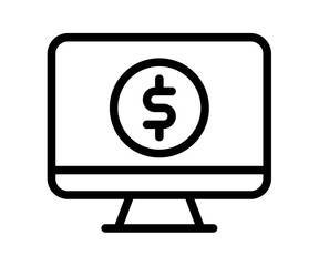 Wall Mural - computer monetize screen single isolated icon with outline style