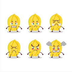 Wall Mural - Carambola cartoon character with various angry expressions