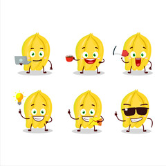 Sticker - Carambola cartoon character with various types of business emoticons