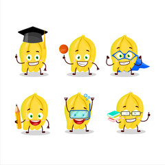 Sticker - School student of carambola cartoon character with various expressions