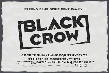 Wall Mural - Black crow. Strong vintage sans serif font