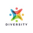 © gaga vastard - people family diversity colorful overlap overlapping logo vector icon illustration