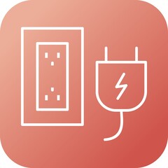 Canvas Print - Unique Plug And Socket Vector Line Icon