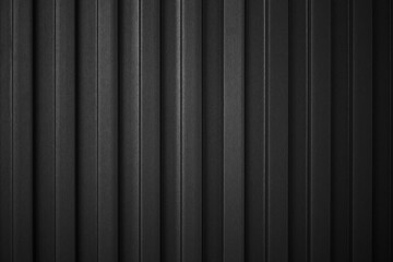 Striped Black wave steel metal sheet cargo container line industry wall texture pattern for background.