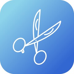 Poster - Unique Scissors line vector icon