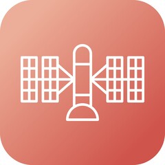 Sticker - Unique Satellite Vector Line Icon