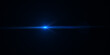 Blue horizontal lens flares. Laser beams, horizontal light rays. Beautiful light flares. Glowing streaks on dark background. Luminous abstract sparkling lined background.