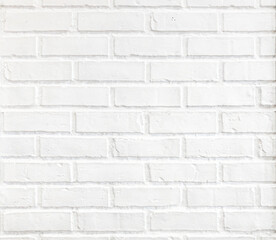 Wall Mural - white brick wall horizontal for design cement texture for pattern and backdrop.