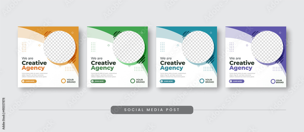 Creative agency social media post template - obrazy, fototapety, plakaty 