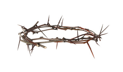 Wall Mural - Crown of thorns isolated on white. Easter attribute