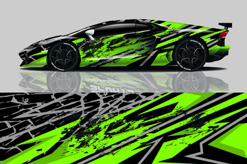 Wall Mural - Car wrap graphic racing abstract background for wrap and vinyl sticker