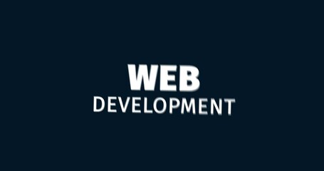 Wall Mural - Web development. Beautiful functional websites. Animated words. Kinetic text animation. Intro