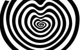 Fototapeta Przestrzenne - black and white heart spiral texture background	