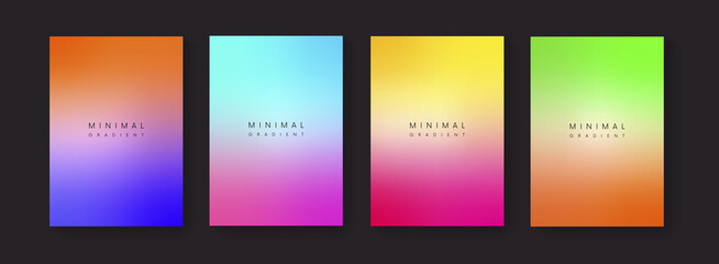 Poster - Set of soft color background vector design. Abstract colorful gradient backdrops collection. Modern pattern.