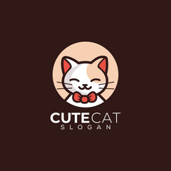 Canvas Print - kitten cute cat logo design