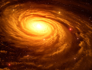 yellow spiral galaxy with volume gas arms