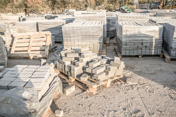 Wall Mural - Concrete paving slabs at a construction site