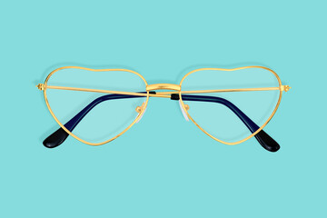 Beautiful glasses for improving vision with heart-shaped lenses. 