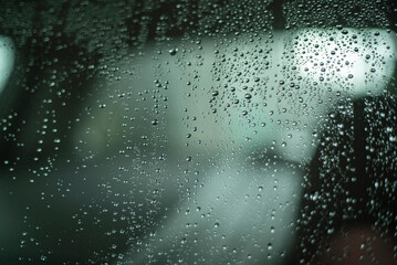 Detail of water droplets on the car window 2