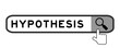 © bankrx - Search banner in word hypothesis with hand over magnifier icon on white background