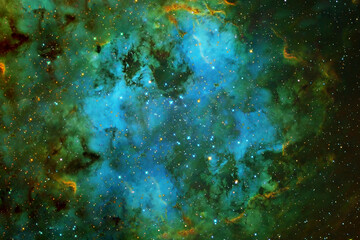 Wall Mural - green space on a dark background. elements of this image were furnished by nasa.