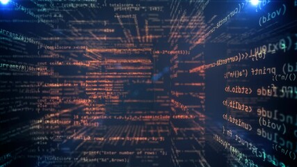 Wall Mural - abstract technology programming code background of software developer. computer script or software c
