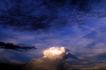 Wall Mural - clouds and lightning,nature, storm, light, blue,dark, cloudscape, dramatic,evening,atmosphere,   