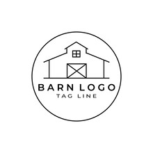 Barn Line Art Logo Vector Symbol Illustration Design
