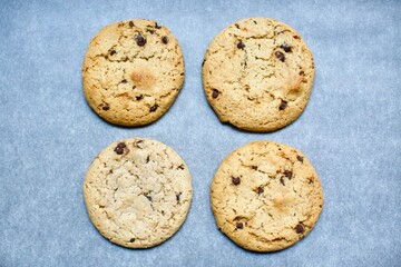 chocolate chip cookies on table