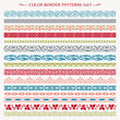Ornamental border frame line vintage color patterns 1