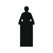 vector of politician speaking at a lectern