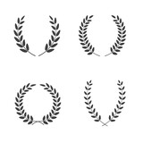 Fototapeta  - Set of laurel wreaths vectors of different shapes isolated on white