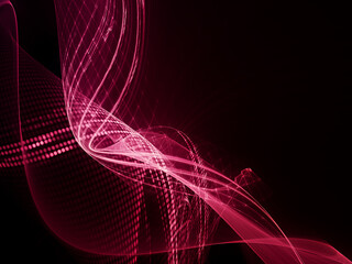 Wall Mural - Abstract red and black background. Detailed generative fractal graphics. Technology and science concept.