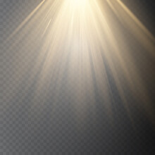 White Glowing Light Explodes On A Transparent Background. Vector Illustration Of Light Decoration Effect With Ray.