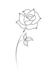 single flower rose black and white digital art
