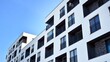 © Grand Warszawski - Modern apartment building in sunny day. Exterior, residential house facade.