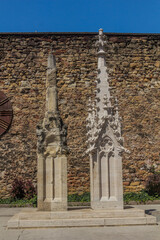 Old and new sprie of the Cathedral in Zagreb, Croatia